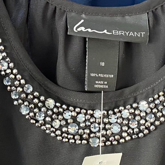 NWT- LANE BRYANT sleeveless top with rhinestones along the front - Picture 3 of 6